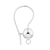Sterling Silver 5mm Ball Earring Hook Wire With Snapback Fitting
