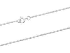 Sterling Silver 1.5mm Barleycorn Chain 16"/40cm Unhallmarked