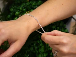 Sterling Silver 3.0mm Beaded Stretch Bracelet 16.5cm/6.5