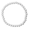 Sterling Silver 5.0mm Beaded Stretch Bracelet 16.5cm/6.5"