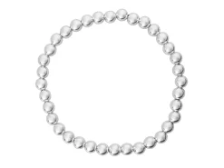 Sterling Silver 5.0mm Beaded Stretch Bracelet 16.5cm/6.5"