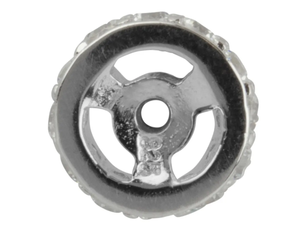 Sterling Silver 6mm Bead Spacer With Cubic Zirconia