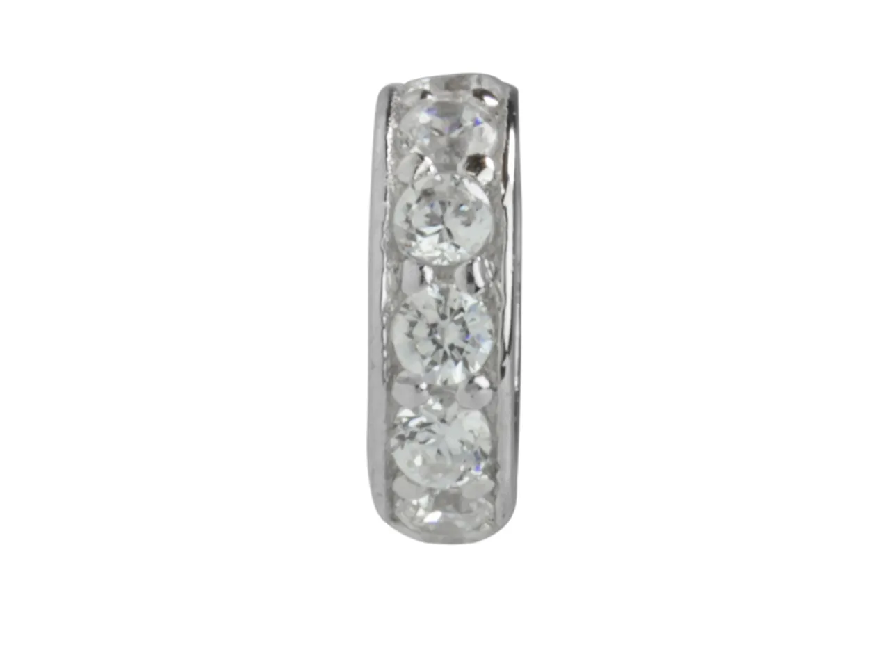 Sterling Silver 6mm Bead Spacer With Cubic Zirconia