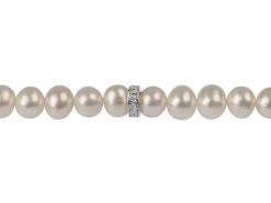 Sterling Silver 6mm Bead Spacer With Cubic Zirconia