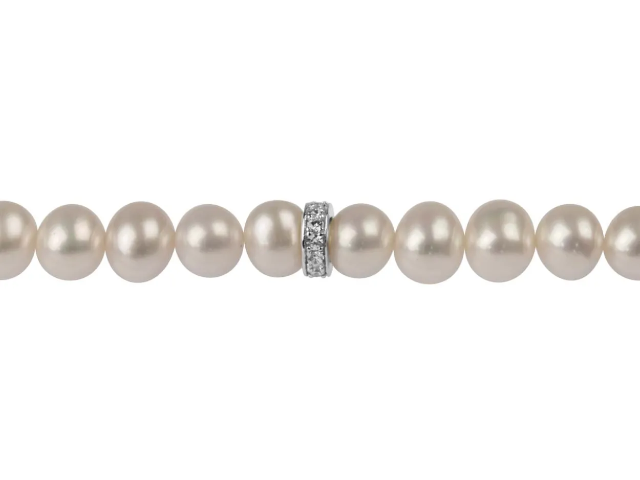 Sterling Silver 6mm Bead Spacer With Cubic Zirconia