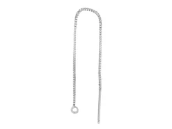 Sterling Silver 63mm Box Chain Ear Thread With Jump Ring