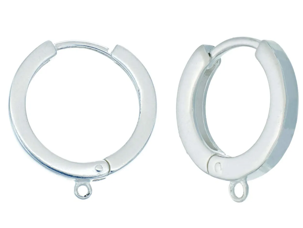 Sterling Silver 18mm Chandelier Hoop Earrings With 1 Drop Pack of 2