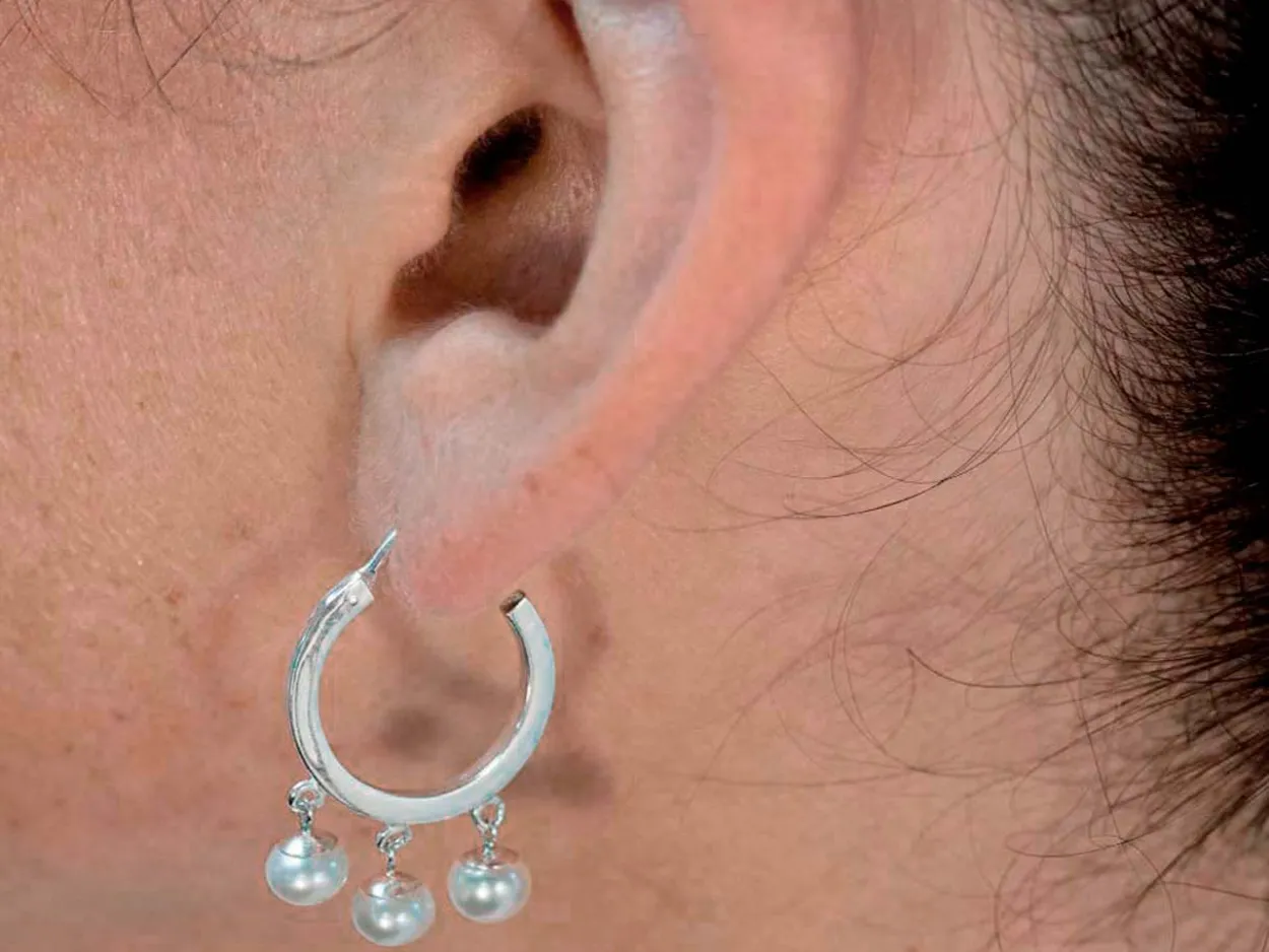 Sterling Silver 14mm Chandelier Hoop Earrings With 3 Drops Pack of 2