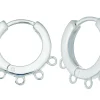 Sterling Silver 14mm Chandelier Hoop Earrings With 5 Drops Pack of 2