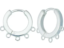Sterling Silver 14mm Chandelier Hoop Earrings With 5 Drops Pack of 2