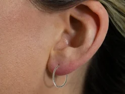 Sterling Silver 16.0mm Click Lock Hoops, Pack Of 2