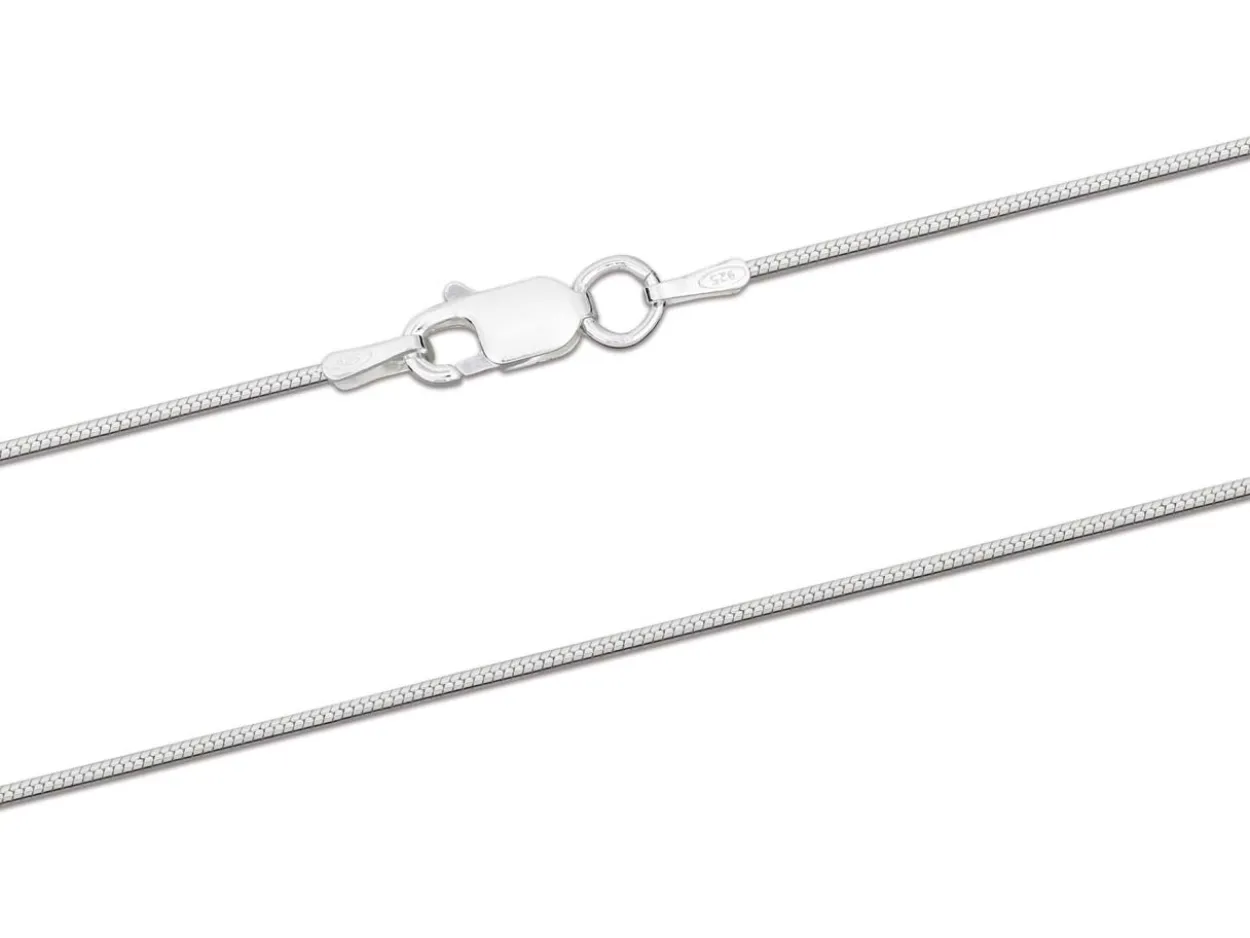 Sterling Silver 1.0mm Compact Snake Chain 22"/55cm Unhallmarked 100% Recycled Silver