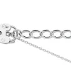 Sterling Silver 5.5mm Curb Bracelet 7.5"/19cm Padlock & Safety Chain Hallmarked