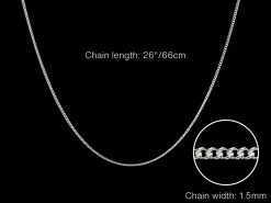 Sterling Silver 1.5mm Curb Chain 26