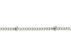 Sterling Silver 1.0mm Curb Chain With Bead Station 16