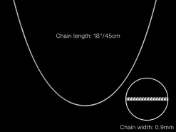 Sterling Silver 0.9mm Diamond Cut Curb Chain 18