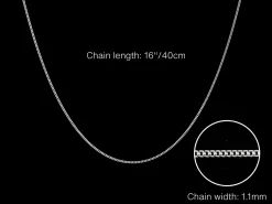 Sterling Silver 1.1mm Diamond Cut Curb Chain 16