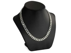 Sterling Silver 9.2mm Diamond Cut Metric Curb Chain 18