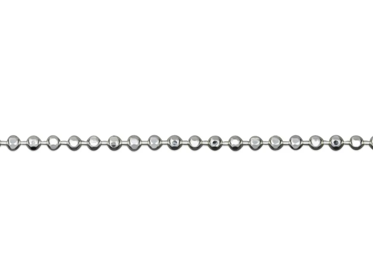 Sterling Silver 1.0mm Diamond Cut Ball Chain 20"/50cm Unhallmarked 100% Recycled Silver
