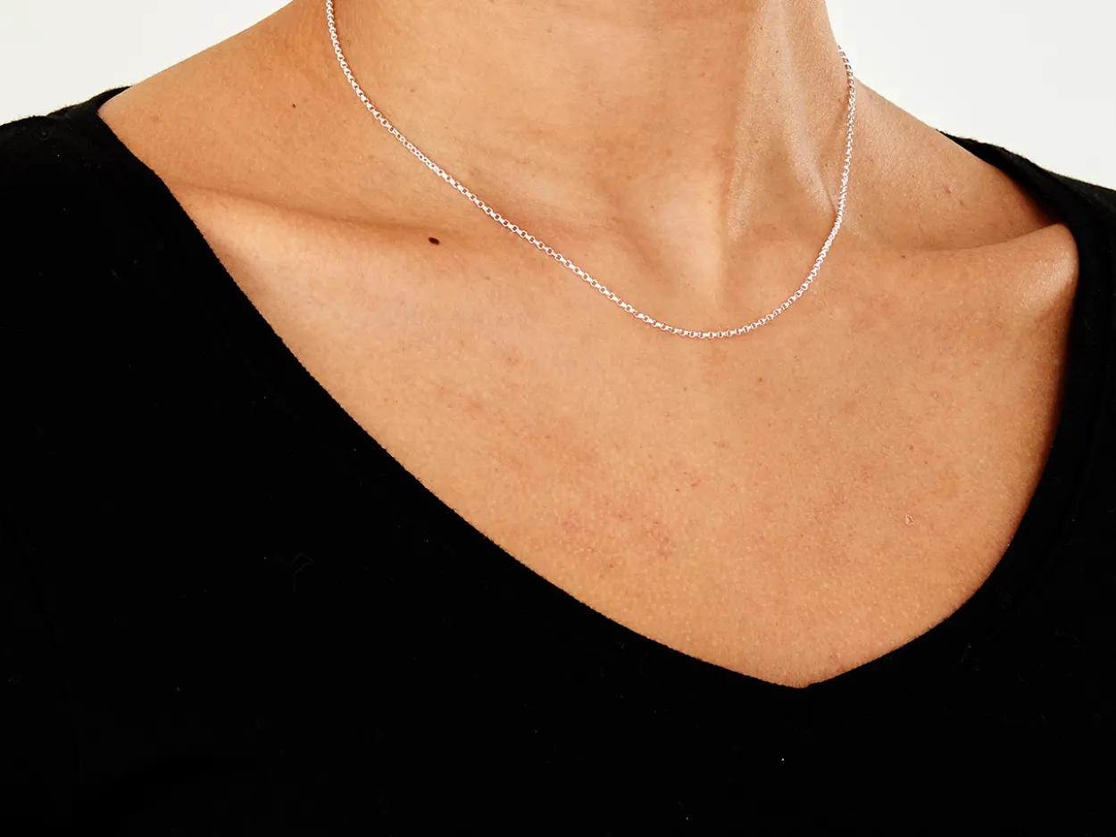 Sterling Silver 1.4mm Diamond Cut Round Belcher Chain 16"/40cm Unhallmarked 100% Recycled Silver