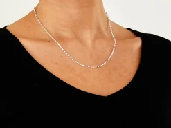 Sterling Silver 2.2mm Diamond Cut Oval Belcher Chain 18