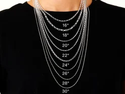 Sterling Silver 2.2mm Diamond Cut Oval Belcher Chain 18