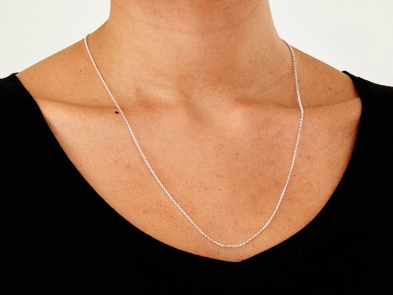 Sterling Silver 1.4mm Diamond Cut Round Belcher Chain 22"/55cm Unhallmarked 100% Recycled Silver