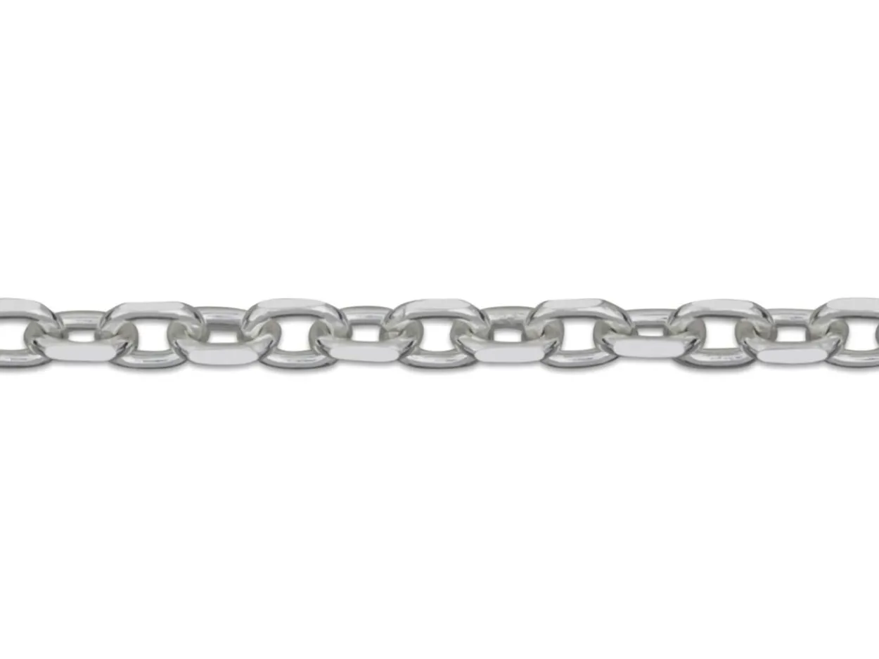 Sterling Silver 1.9mm Diamond Cut Oval Belcher Chain 18"/45cm Unhallmarked 100% Recycled Silver