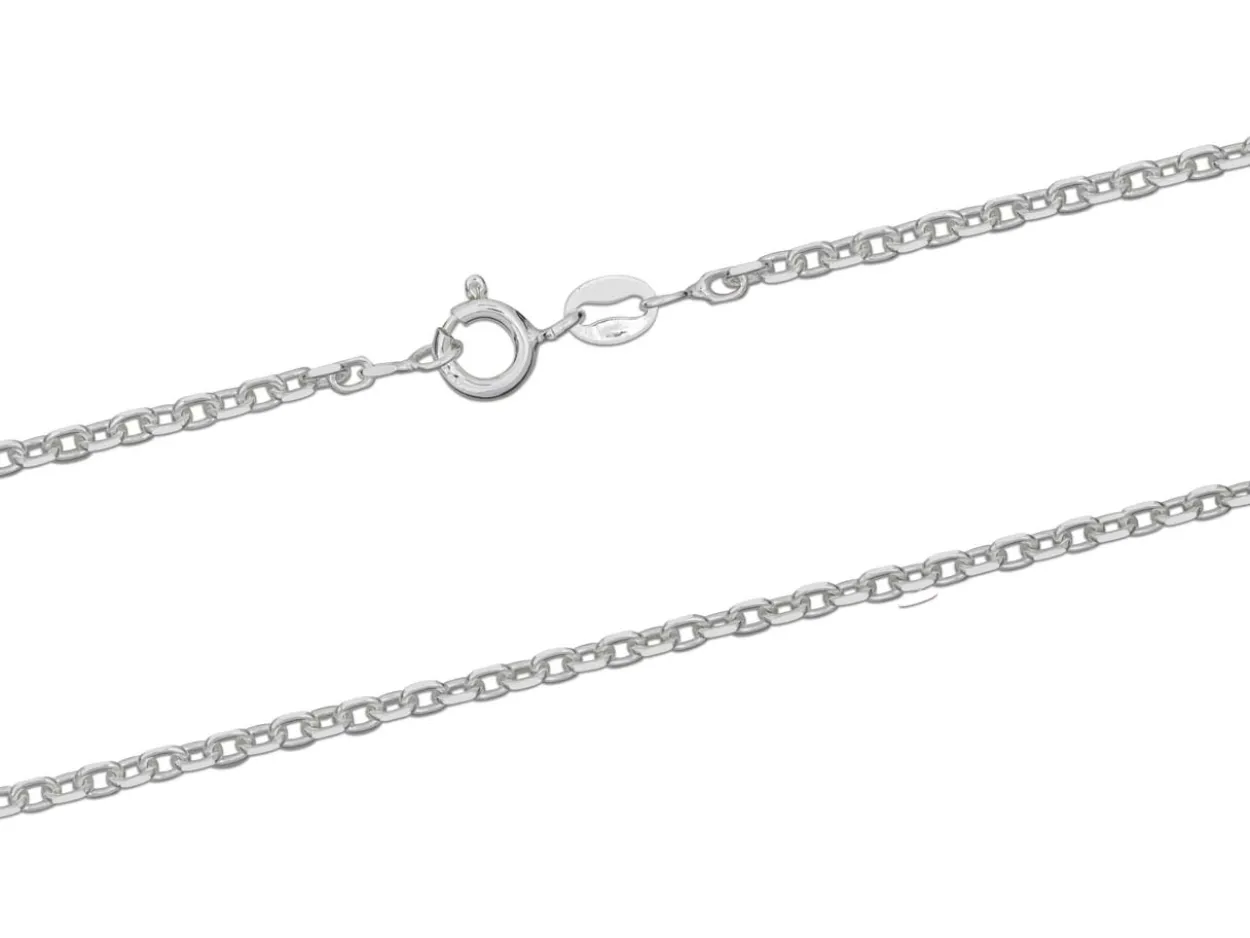Sterling Silver 1.9mm Diamond Cut Oval Belcher Chain 20"/50cm Unhallmarked 100% Recycled Silver