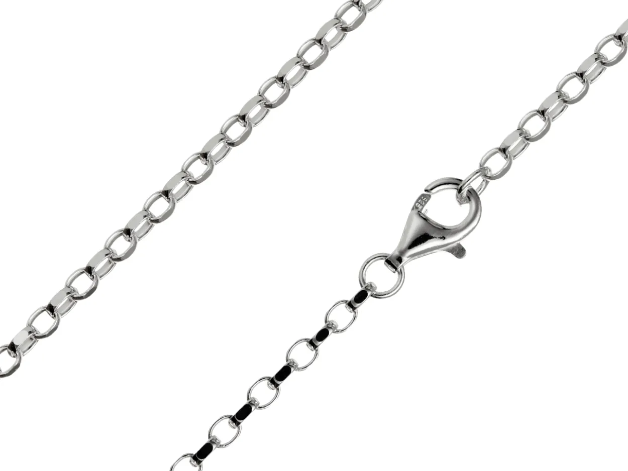 Sterling Silver 2.2mm Diamond Cut Oval Belcher Chain 22"/55cm Unhallmarked 100% Recycled Silver