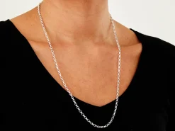 Sterling Silver 3.1mm Diamond Cut Oval Belcher Chain 24