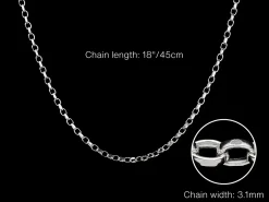 Sterling Silver 3.1mm Diamond Cut Oval Belcher Chain 18