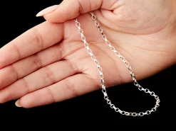 Sterling Silver 3.1mm Diamond Cut Oval Belcher Chain 22
