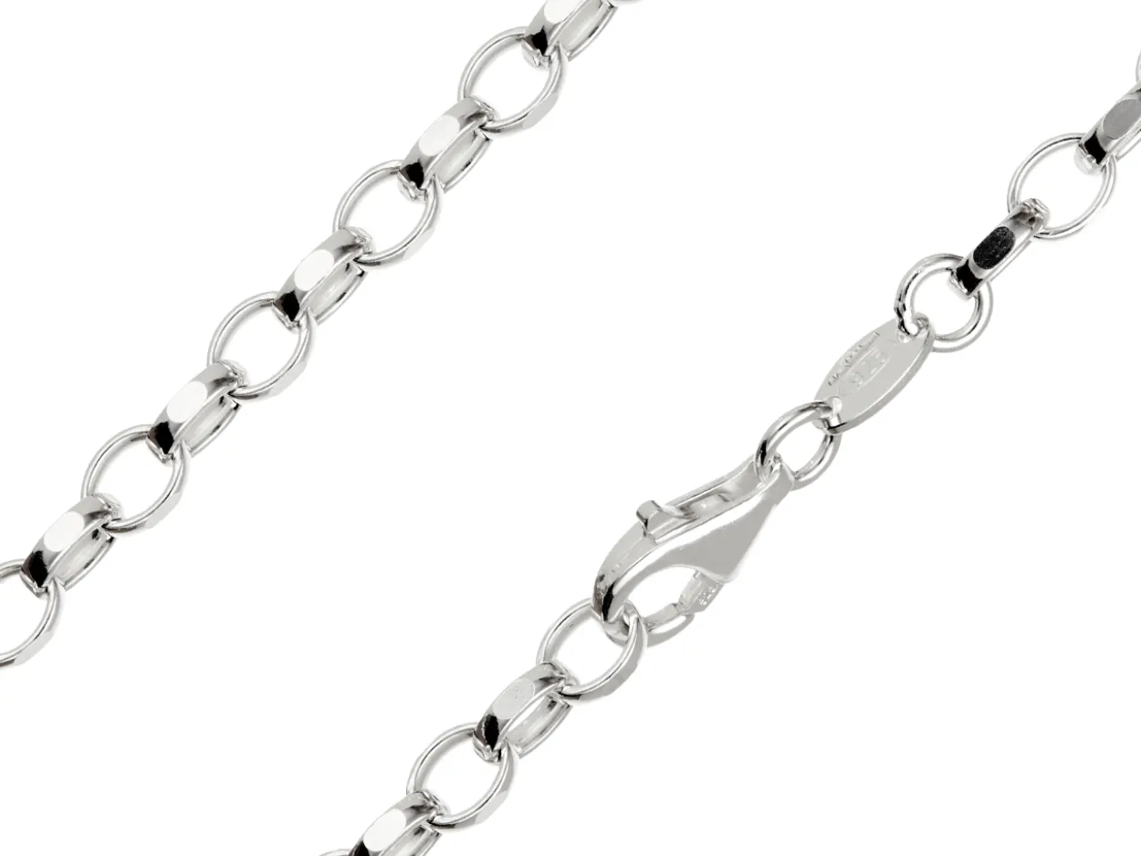 Sterling Silver 4.0mm Diamond Cut Oval Belcher Chain 24"/60cm Hallmarked, 100% Recycled Silver