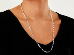 Sterling Silver 4.0mm Diamond Cut Oval Belcher Chain 24