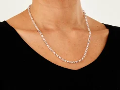 Sterling Silver 4.0mm Diamond Cut Oval Belcher Chain 20