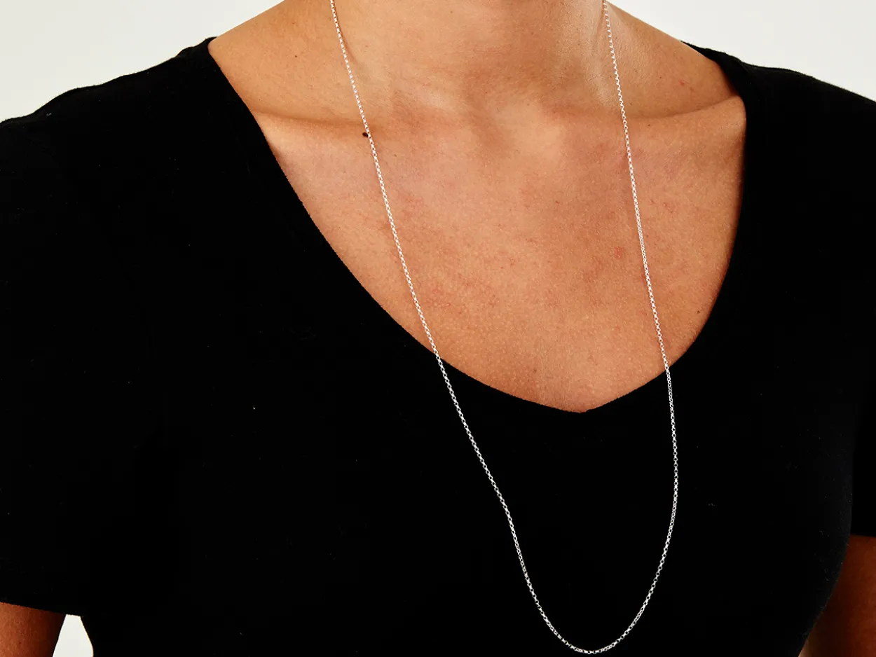 Sterling Silver 1.4mm Diamond Cut Round Belcher Chain 30"/76cm Unhallmarked 100% Recycled Silver