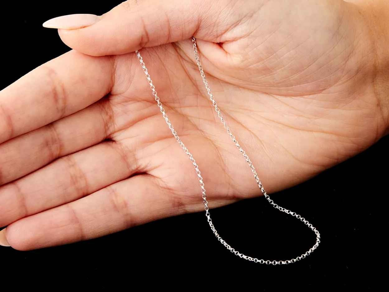 Sterling Silver 1.4mm Diamond Cut Round Belcher Chain 30"/76cm Unhallmarked 100% Recycled Silver