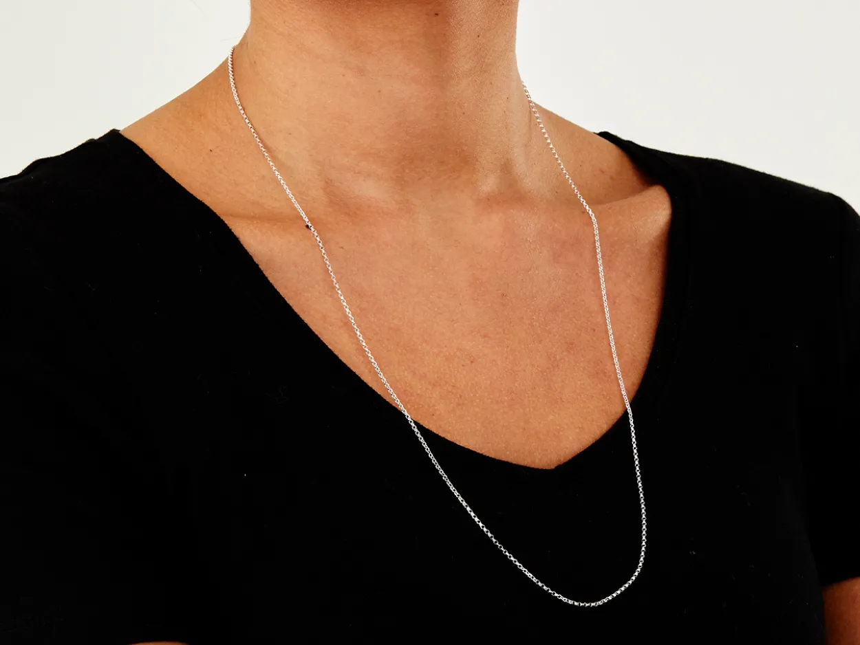 Sterling Silver 1.4mm Diamond Cut Round Belcher Chain 26"/66cm Unhallmarked 100% Recycled Silver