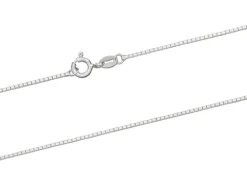 Sterling Silver 0.9mm Diamond Cut Box Chain 18"/45cm Unhallmarked 100% Recycled Silver