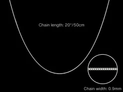 Sterling Silver 0.9mm Diamond Cut Curb Chain 20