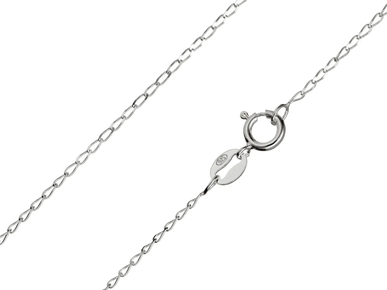 Sterling Silver 1.0mm Diamond Cut Curb Chain 20"/50cm Unhallmarked 100% Recycled Silver