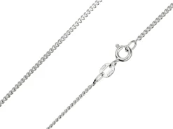 Sterling Silver 1.5mm Diamond Cut Curb Chain With Extender 16-18"/40-45cm Unhallmarked