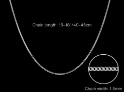 Sterling Silver 1.5mm Diamond Cut Curb Chain With Extender 16-18