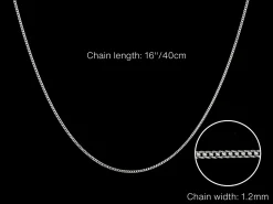 Sterling Silver 1.2mm Diamond Cut Curb Chain 16