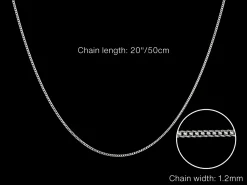 Sterling Silver 1.2mm Diamond Cut Curb Chain 20