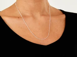 Sterling Silver 1.2mm Diamond Cut Curb Chain 20