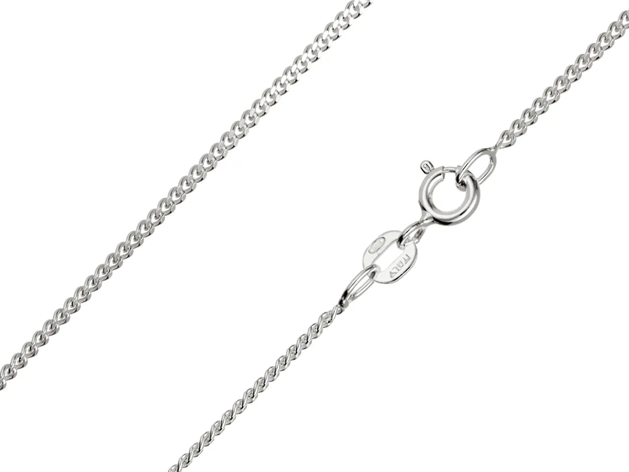 Sterling Silver 1.5mm Diamond Cut Curb Chain With Extender 18-20"/45-50cm Unhallmarked