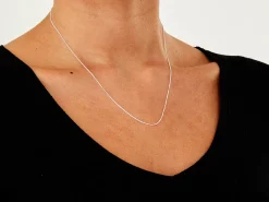 Sterling Silver 1.0mm Diamond Cut Curb Chain With Extender 16-18