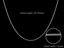 Sterling Silver 1.2mm Diamond Cut Curb Chain 22